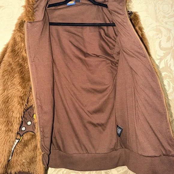 Star Wars Chewbacca Cosplay Costume Furry Hoodie Faux Fur Jacket Men's - Picture 6 of 8